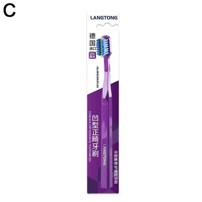 Orthodontic toothbrush for adults with braces, soft bristles, small head, for cleaning between teeth.